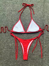 Load image into Gallery viewer, Bikini Leopard Print 2 Piece Swimsuit for Women – High Cut Lace-Up Backless Flattering Bikini Set with Halter Spaghetti Strap – Stretchy Sexy and Stylish Swimwear for Pool Beach and Summer Vacation
