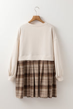 Load image into Gallery viewer, Vintage Plaid Round Neck Long Sleeve Mini Dress Cozy &amp; Stylish Dress Retro Design Dress For Party
