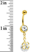 Load image into Gallery viewer, Gold Plated Crystalline Gem Four Leaf Clover Belly Ring
