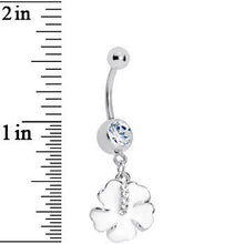 Load image into Gallery viewer, White Cubic Zirconia Poppy Flower Belly Ring
