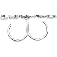 Load image into Gallery viewer, Gun Metal Color Love Heart Double Finger Ring
