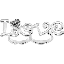 Load image into Gallery viewer, Gun Metal Color Love Heart Double Finger Ring
