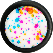 Load image into Gallery viewer, 00G Acrylic Rainbow Bubblegum Spatter Straight Taper
