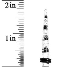 Load image into Gallery viewer, 4G Clear Acrylic Glitter Black Skull Confetti Taper
