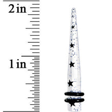 Load image into Gallery viewer, 2G Clear Acrylic Glitter Black Star Confetti Taper
