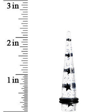 Load image into Gallery viewer, 00G Clear Acrylic Glitter Black Star Confetti Taper
