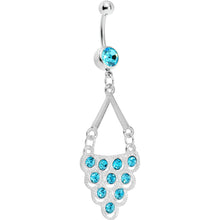 Load image into Gallery viewer, Aqua Gem Lavish Lace Cascade Dangle Belly Ring
