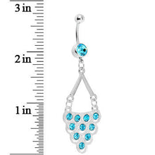 Load image into Gallery viewer, Aqua Gem Lavish Lace Cascade Dangle Belly Ring
