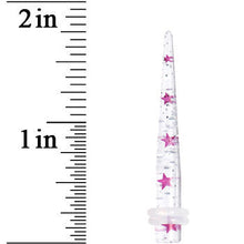 Load image into Gallery viewer, 4G Clear Acrylic Glitter Purple Star Confetti Taper
