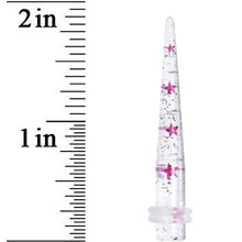 Load image into Gallery viewer, 2G Clear Acrylic Glitter Purple Star Confetti Taper
