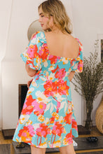 Load image into Gallery viewer, Printed New Summer Lady Smocked Puff Sleeve Mini Dress - Chic &amp; Playful Dress For Girls  with Ruffled Details and Feminine Fit
