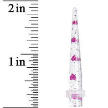 Load image into Gallery viewer, 2G Clear Acrylic Glitter Purple Heart Confetti Taper
