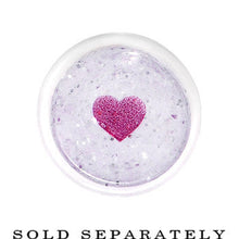 Load image into Gallery viewer, 0G Clear Acrylic Glitter Purple Heart Confetti Taper
