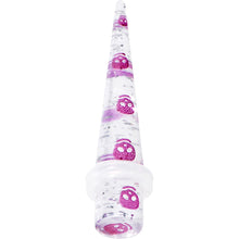 Load image into Gallery viewer, 0G Clear Acrylic Glitter Purple Skull Confetti Taper
