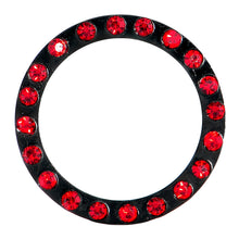 Load image into Gallery viewer, 18mm Black Anodized Titanium Red Gem Screw Fit Tunnel
