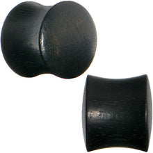 Load image into Gallery viewer, 1/2 Solid Organic Black Areng Wood Saddle Plug Set

