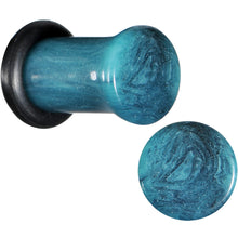 Load image into Gallery viewer, 2G Teal Marble Swirl Acrylic Single Flare Plug Set
