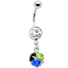 Load image into Gallery viewer, Clear Gem Multi Stone Twig Sphere Belly Ring

