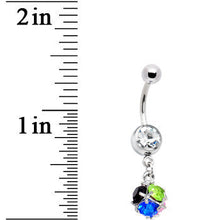 Load image into Gallery viewer, Clear Gem Multi Stone Twig Sphere Belly Ring
