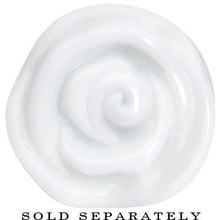 Load image into Gallery viewer, 7/8 White Rose Flower Acrylic Saddle Plug
