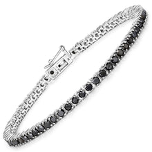 Load image into Gallery viewer, 3.15 Carat Genuine Black Diamond .925 Sterling Silver Bracelet
