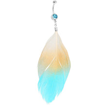 Load image into Gallery viewer, Natural Serenity Feather Dangle Belly Ring
