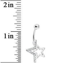 Load image into Gallery viewer, Clear Gem Super Star Punch Out Belly Ring
