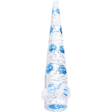 Load image into Gallery viewer, 00G Clear Acrylic Glitter Blue Skull Confetti Taper
