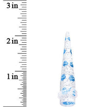 Load image into Gallery viewer, 00G Clear Acrylic Glitter Blue Skull Confetti Taper
