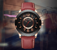 Load image into Gallery viewer, Men's Waterproof  Sport Watch With Leather  Belts  And Large Numbers Details Unique Design Perfect Gift
