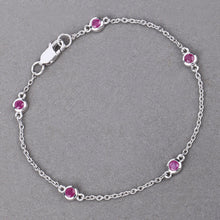 Load image into Gallery viewer, 0.65 Carat Genuine Ruby .925 Sterling Silver Bracelet
