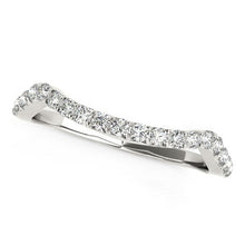 Load image into Gallery viewer, 14k White Gold Modern Curvy Design Diamond Wedding Band (1/5 cttw)
