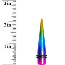 Load image into Gallery viewer, 00G Acrylic Electric Rainbow Straight Taper
