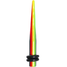 Load image into Gallery viewer, 6G Acrylic Rasta Stripes Straight Taper
