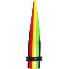 Load image into Gallery viewer, 00G Acrylic Rasta Stripes Straight Taper
