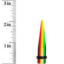 Load image into Gallery viewer, 00G Acrylic Rasta Stripes Straight Taper
