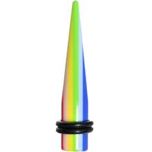 Load image into Gallery viewer, 0G Acrylic Retro Rainbow Straight Taper
