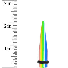 Load image into Gallery viewer, 00G Acrylic Retro Rainbow Straight Taper
