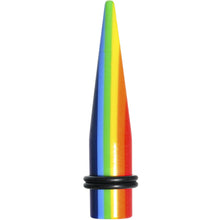 Load image into Gallery viewer, 1/2 Acrylic Retro Rainbow Straight Taper
