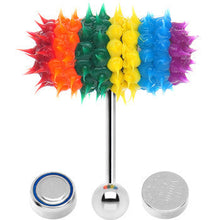Load image into Gallery viewer, Rainbow Siicone Spike Thrasher LIX Vibrating Tongue Ring
