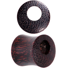 Load image into Gallery viewer, 00G Organic Tamarind Wood Offset Eyelet Saddle Plug
