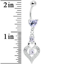 Load image into Gallery viewer, Lavender Gem Lavish Heart Drops Belly Ring
