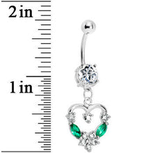 Load image into Gallery viewer, Crystalline Gem Heart Wreath Belly Ring
