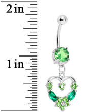 Load image into Gallery viewer, Peridot Gem Heart Wreath Belly Ring
