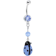 Load image into Gallery viewer, Blue Gem Lovely Ladybug Bead Dangle Belly Ring
