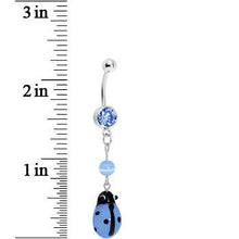 Load image into Gallery viewer, Blue Gem Lovely Ladybug Bead Dangle Belly Ring
