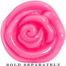Load image into Gallery viewer, 1 inch Pink Rose Flower Acrylic Saddle Plug
