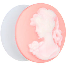 Load image into Gallery viewer, 18mm Pink Victorian Cameo Saddle Plug
