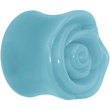Load image into Gallery viewer, 18mm Blue Rose Flower Acrylic Saddle Plug
