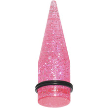 Load image into Gallery viewer, 20mm Pink Acrylic Silver Glitter Taper
